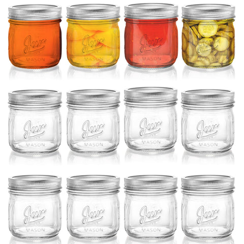 Lyellfe frascos mason boca-ancha 16oz para almacenamiento seguro y fácil organización.