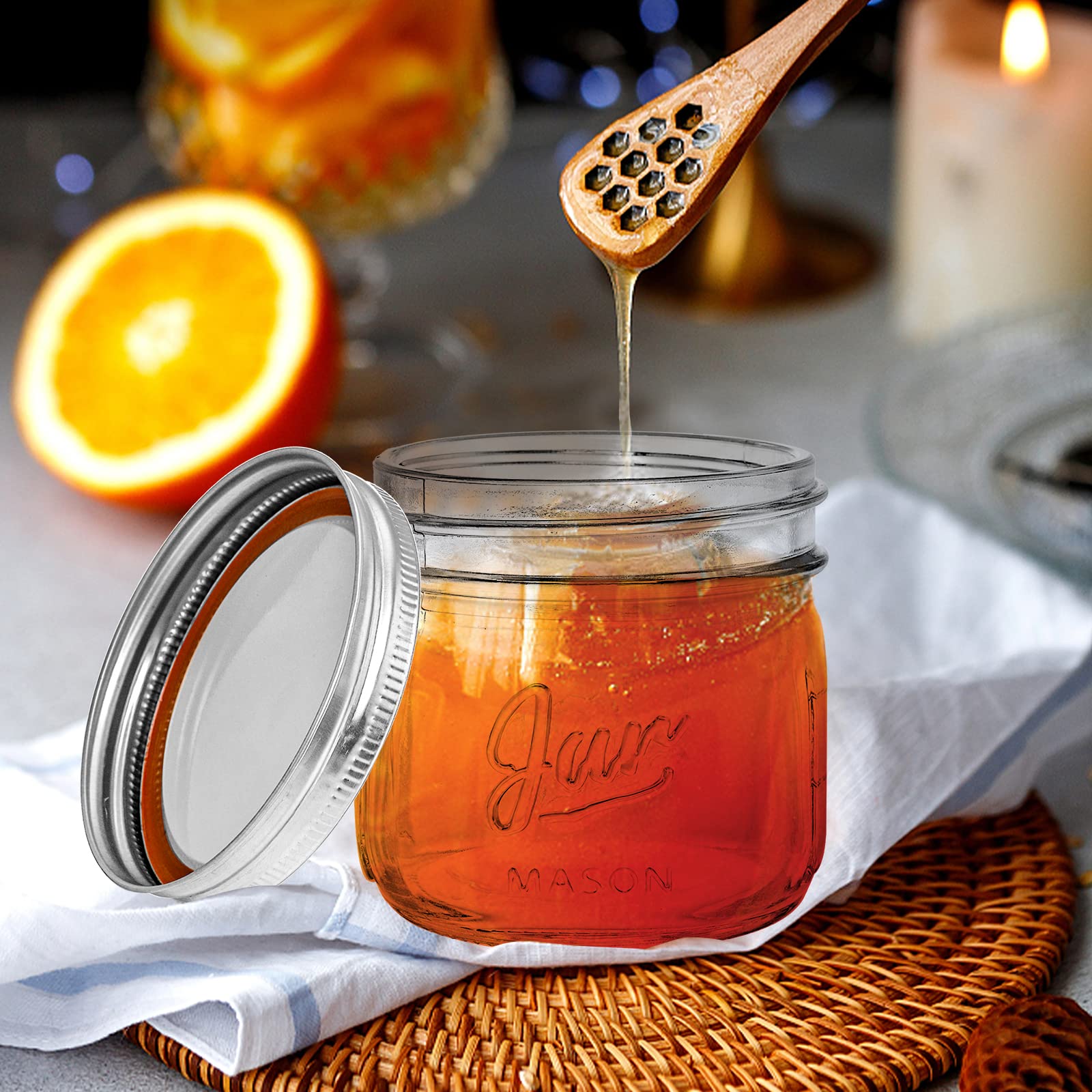 Lyellfe frascos mason uso diverso hogar 12 oz, perfectos para especias y coberturas.