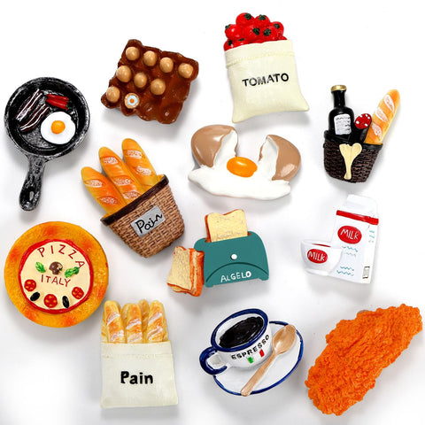 Lyellfe imanes 3D de comida para nevera, decorativos y fáciles de colocar.