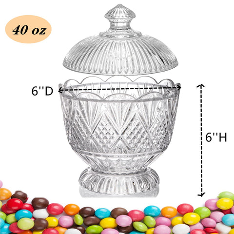 Lyellfe organizador joyas cristal con tapa relieve, ideal para mantener anillos y collares