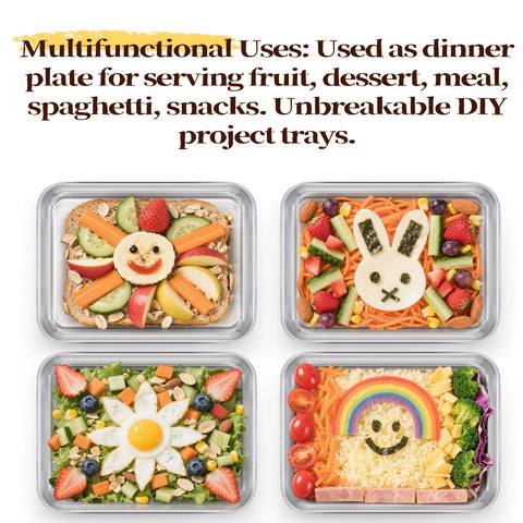 Lyellfe platos para horno de acero inoxidable con acabado pulido y fácil limpieza.