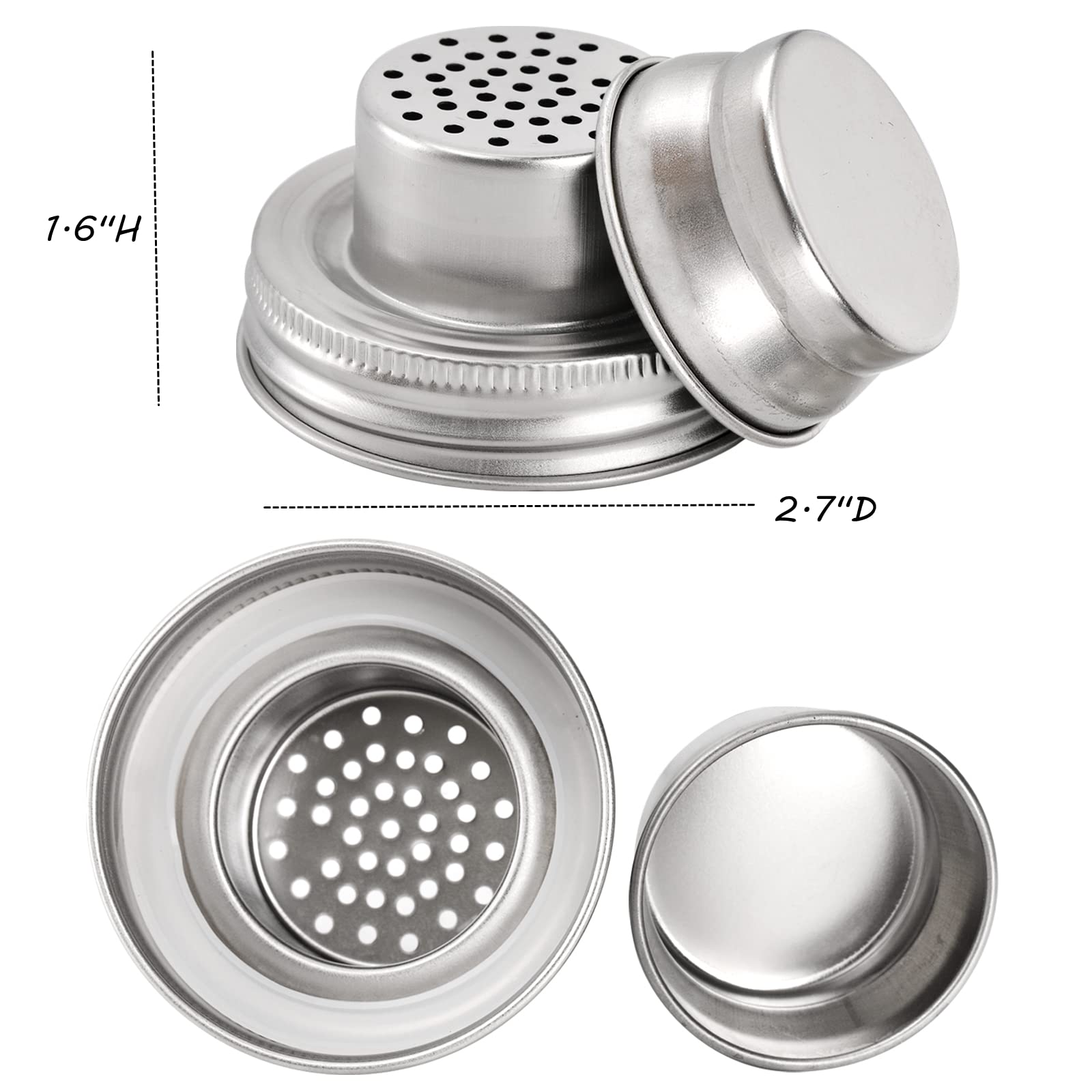 Lyellfe tapa de acero inoxidable 304 con junta de silicona para sellar condimentos