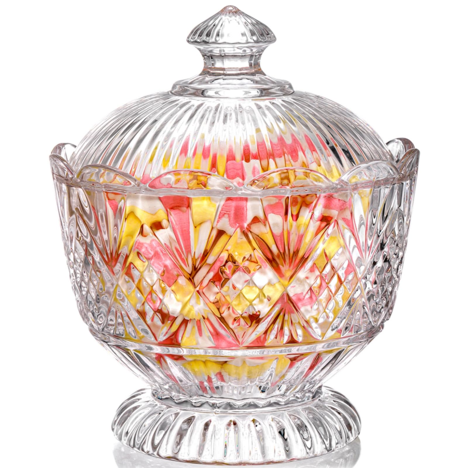 Lyellfe tarro dulces cristal con tapa relieve, perfecto para buffet o mesa de dulces
