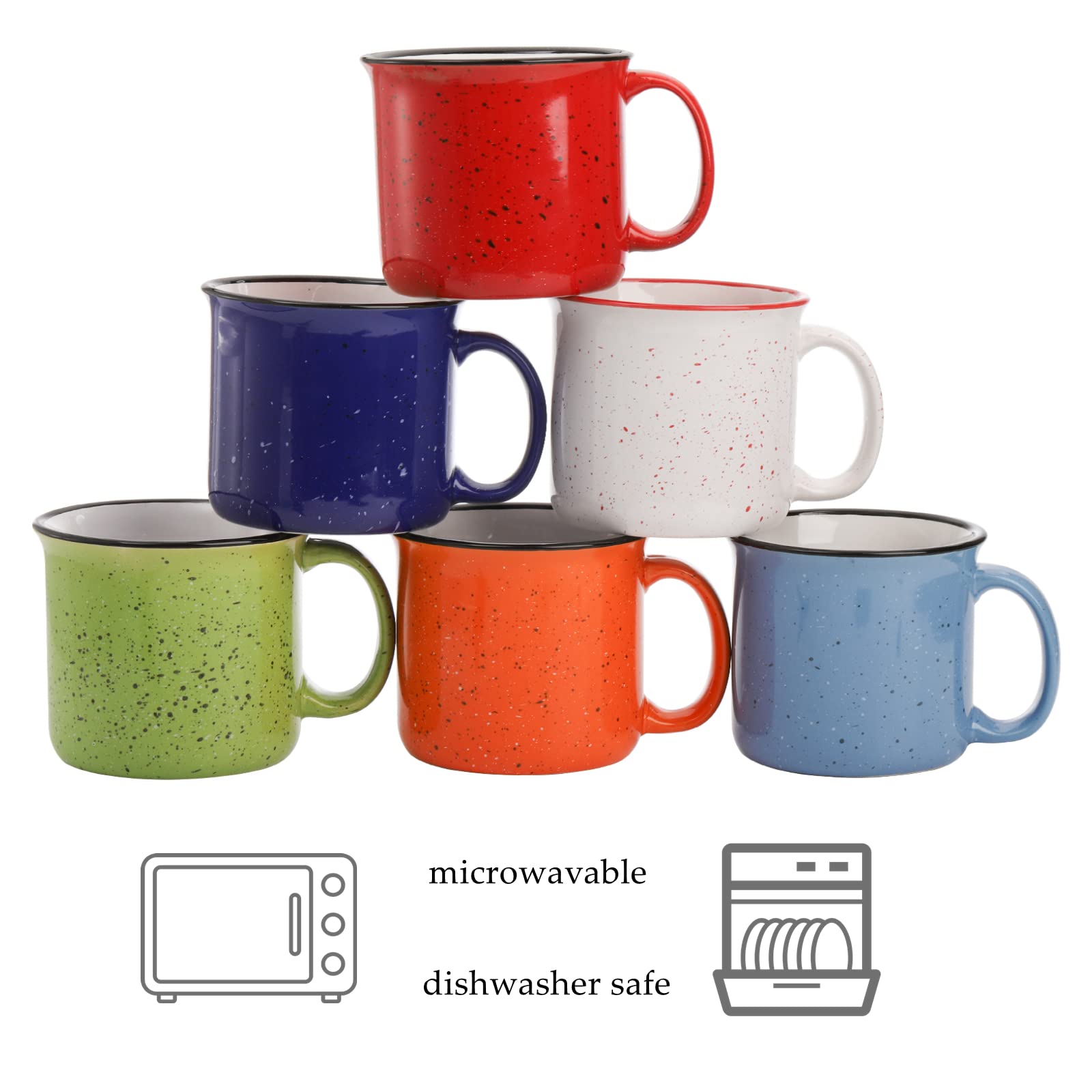 Lyellfe tazas cerámicas multicolor, ideal para desayunos y momentos al aire libre.