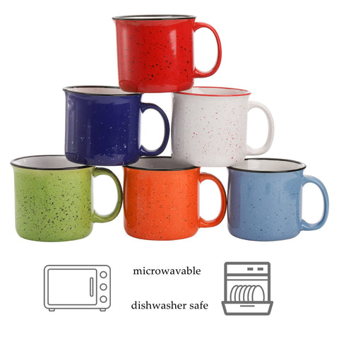 Lyellfe tazas cerámicas multicolor, ideal para desayunos y momentos al aire libre.