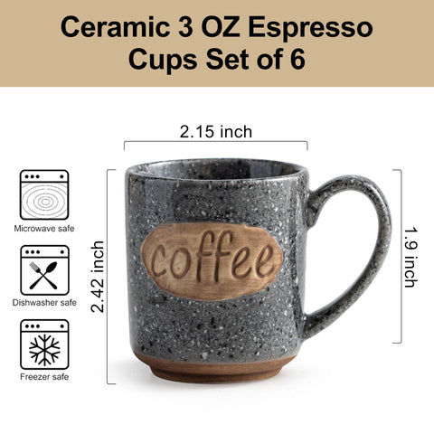 Detalle de la taza LYEOBOH expreso gris con diseño sobrio