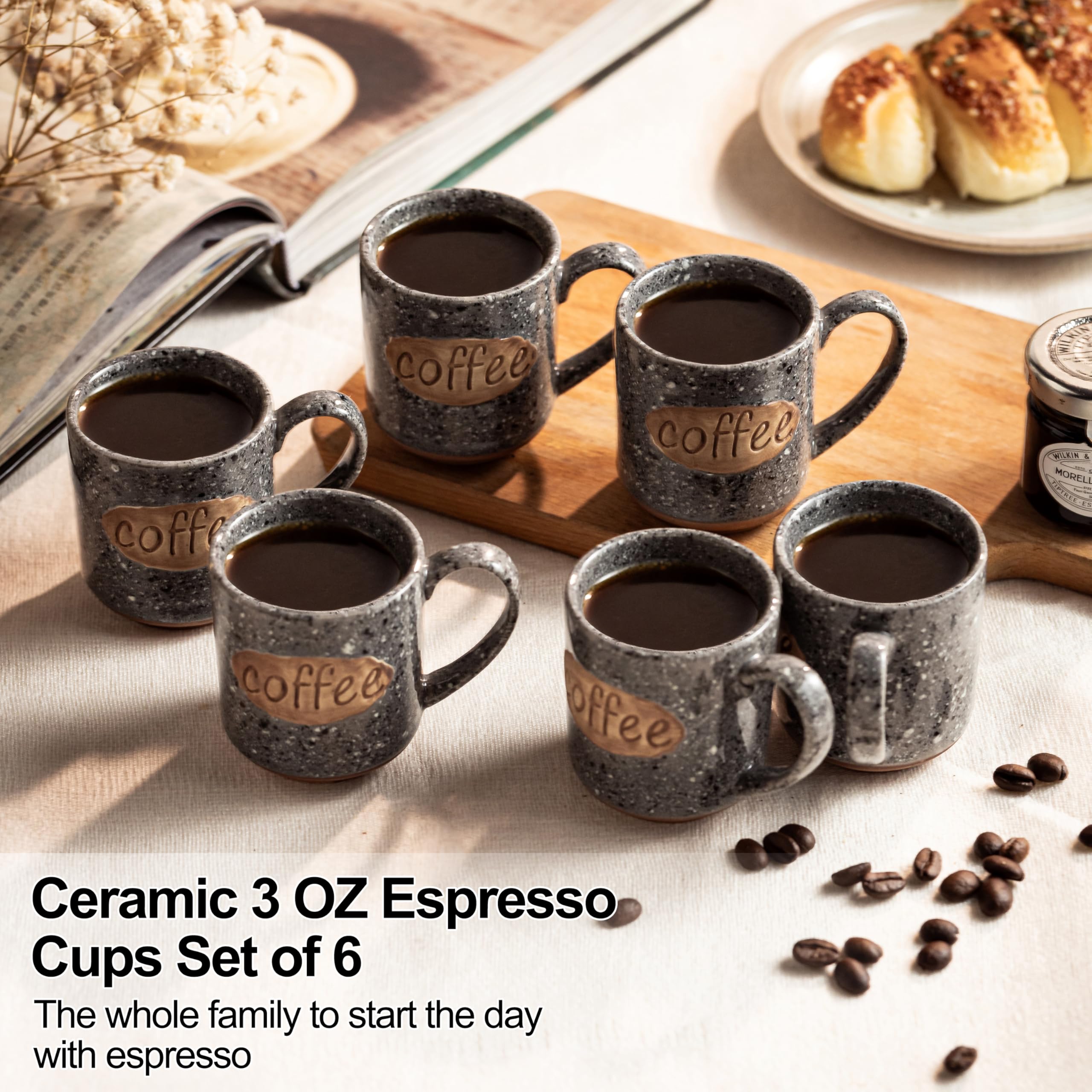 Taza LYEOBOH para té o expreso, color gris neutro