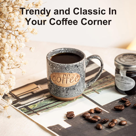 Conjunto LYEOBOH de tazas espresso grises, aptas lavavajillas
