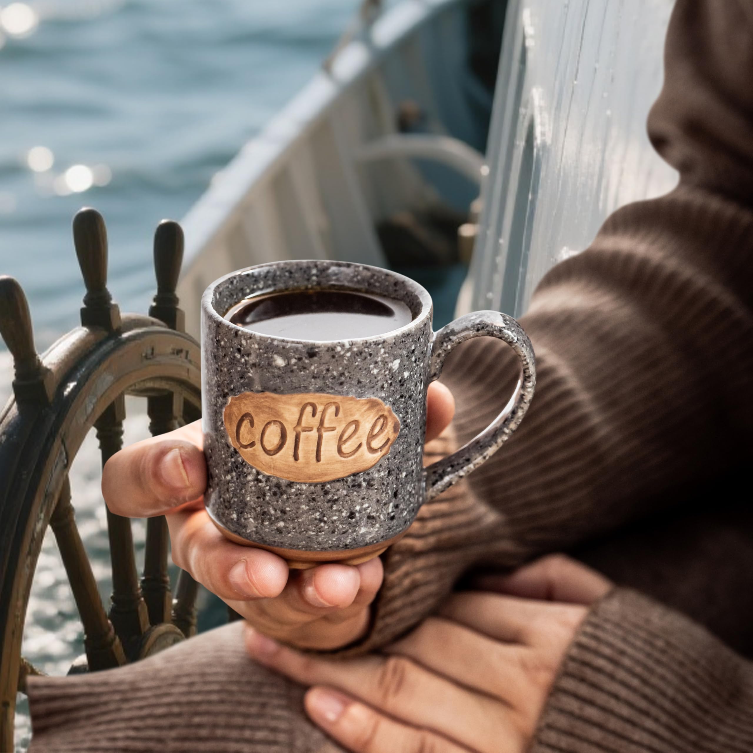 Taza mini LYEOBOH, cerámica apta microondas para uso diario
