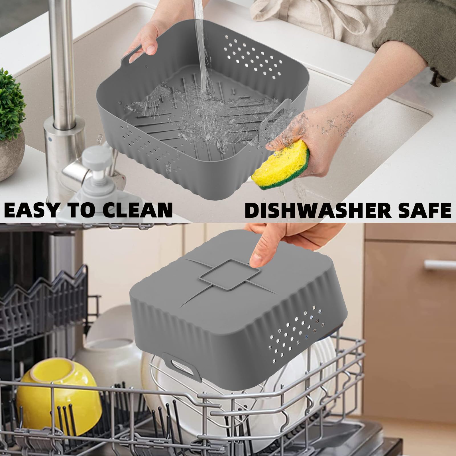 Lyholkeer liner silicona, apto para lavavajillas para limpieza rápida.