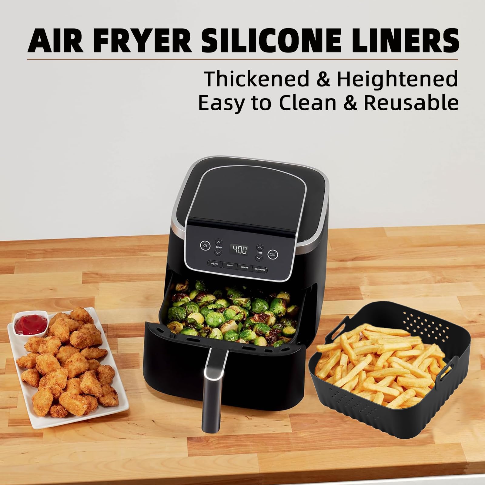 Lyholkeer liner silicona, resistencia al calor hasta 450°F para reutilizable seguro.