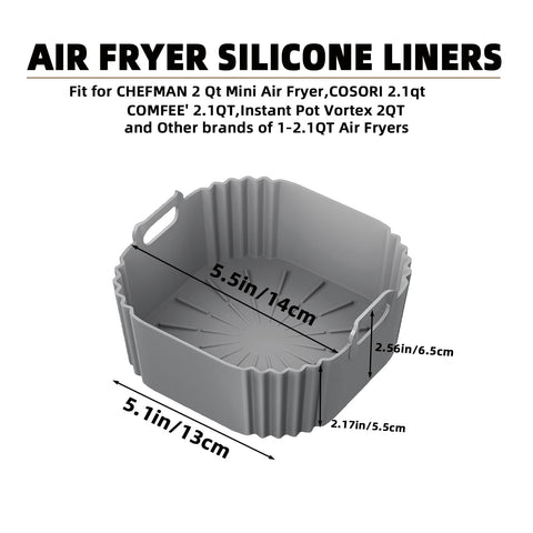 LYHOLKEER liner de silicona para freidora de aire 2qt, compatible con Ninja y uso versátil.