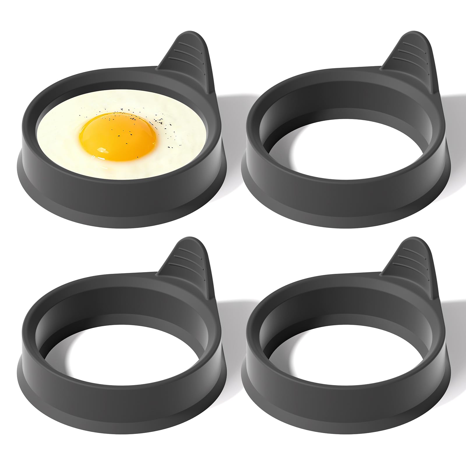 LYNG anillos de silicona para huevos, conjunto de cuatro, ideal para desayunos