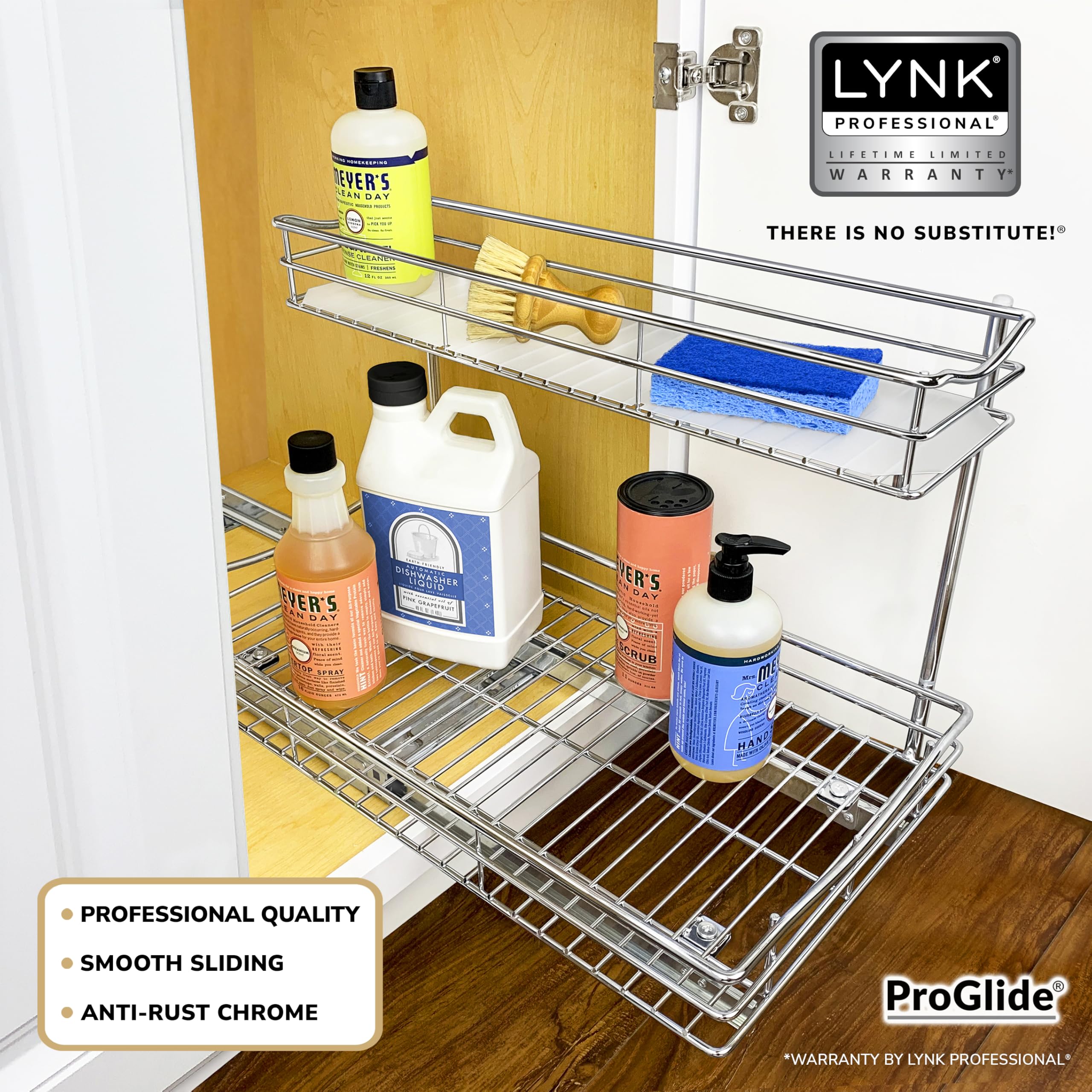 LYNK PROFESSIONAL cajón deslizante metálico cromado ordenando productos