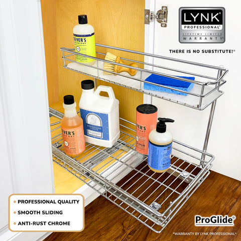LYNK PROFESSIONAL cajón deslizante metálico cromado ordenando productos