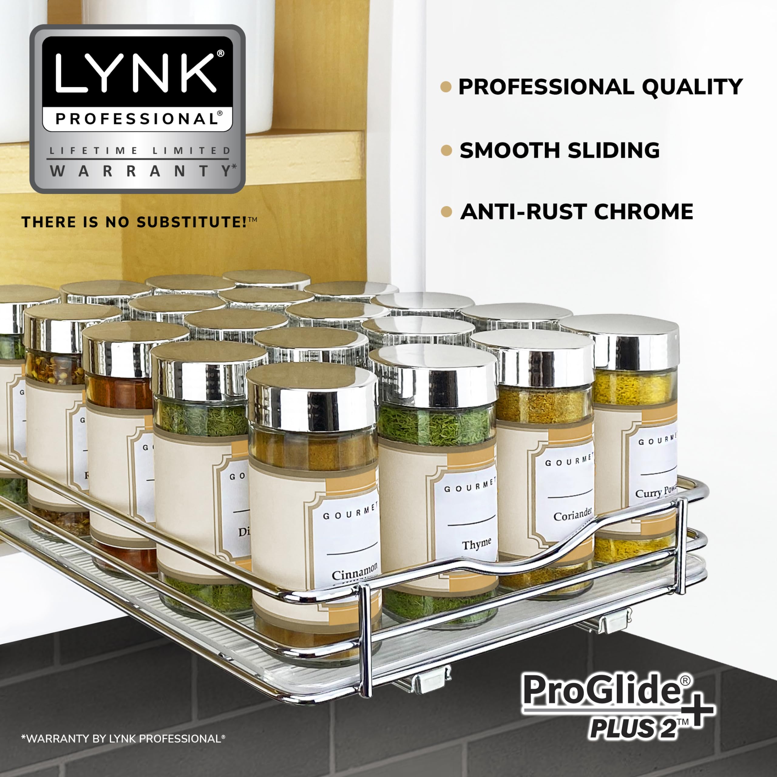LYNK PROFESSIONAL cajón deslizante para especias en acero cromo