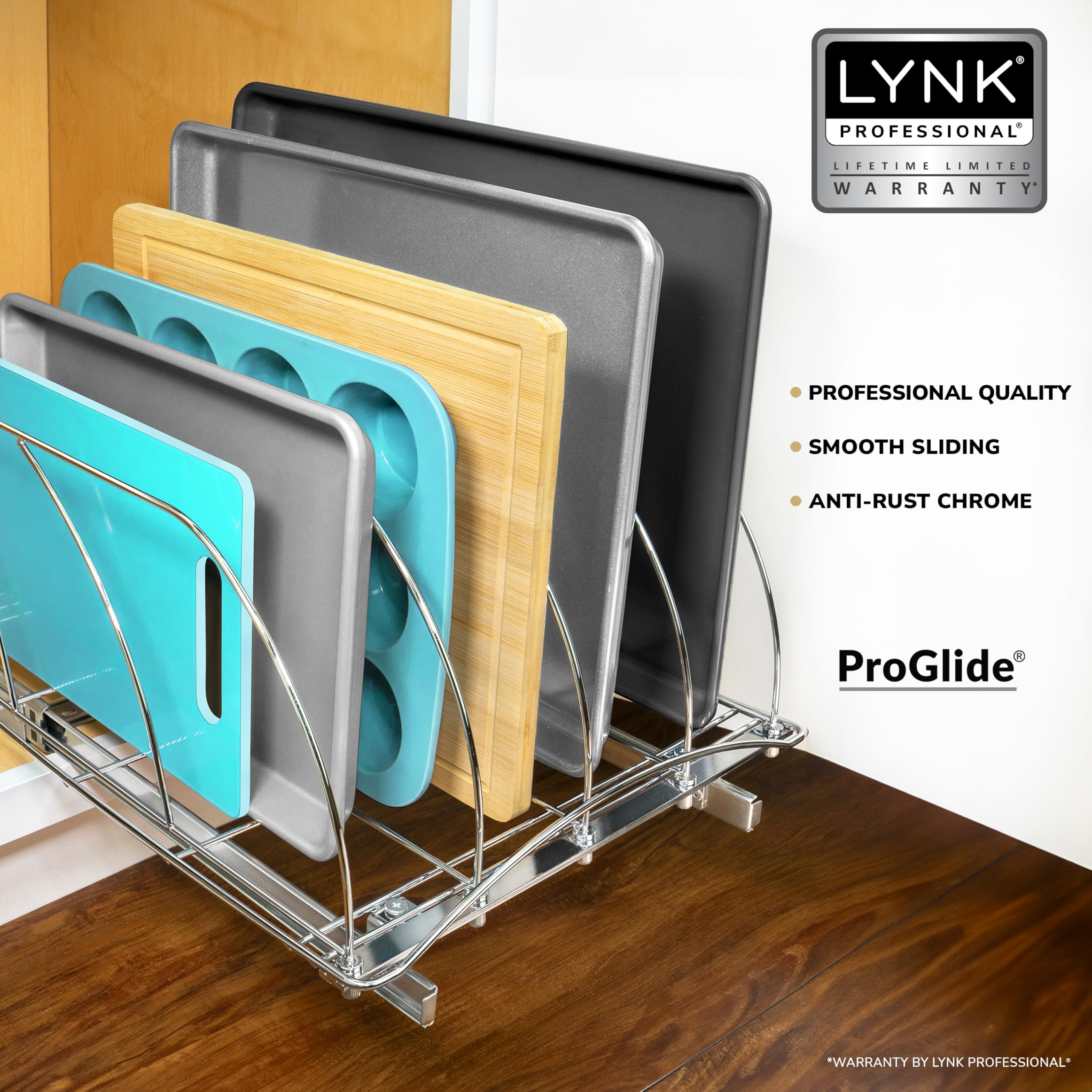 LYNK PROFESSIONAL Divisores de acero pesado mantienen cada pieza estable.