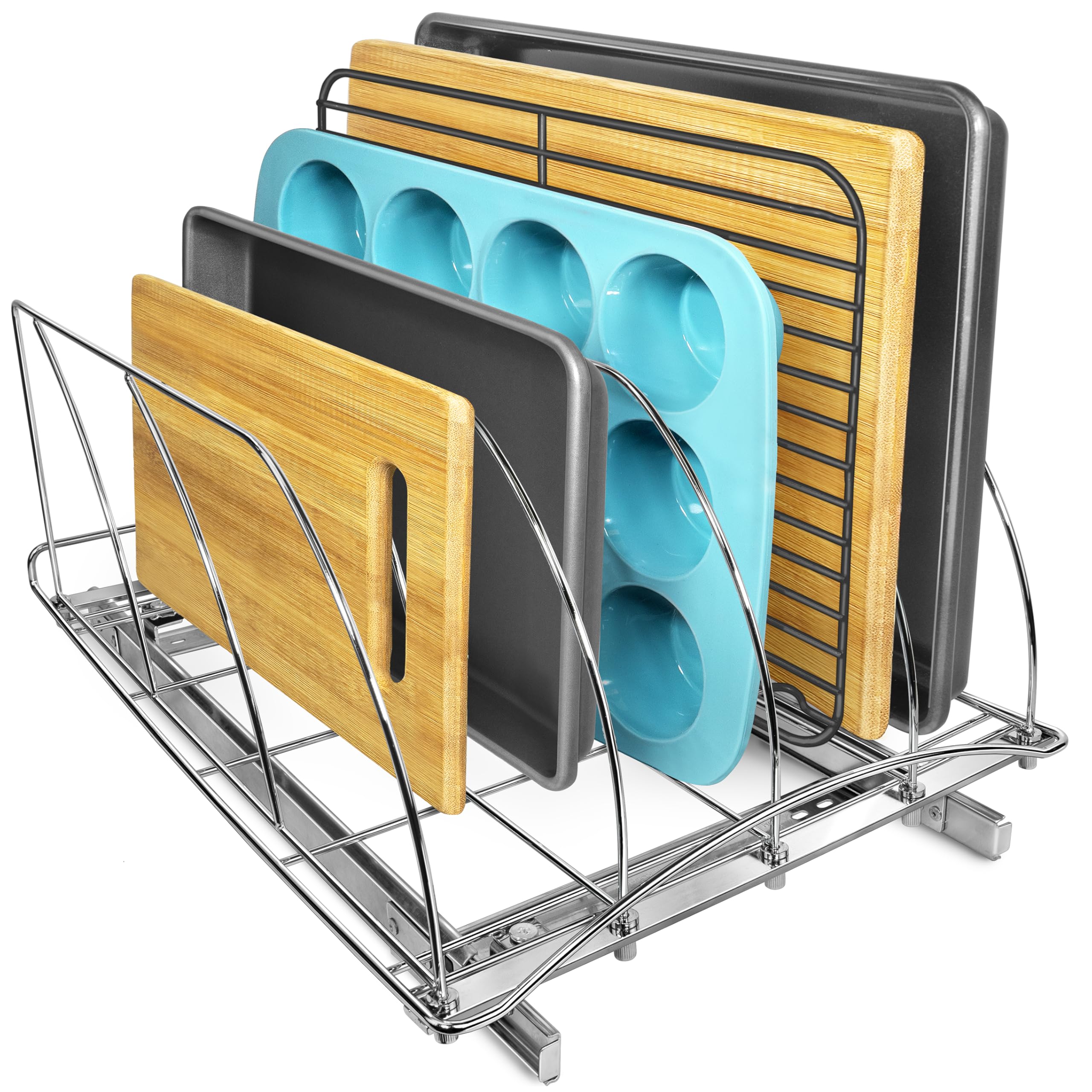 LYNK PROFESSIONAL Organizador deslizable para tablas de cortar y bandejas, acceso rápido.