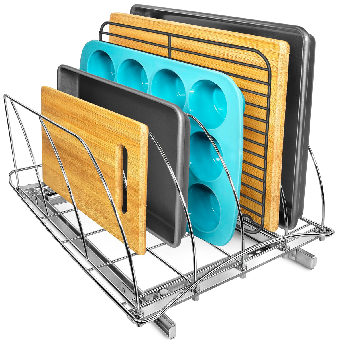 LYNK PROFESSIONAL Organizador deslizable para tablas de cortar y bandejas, acceso rápido.