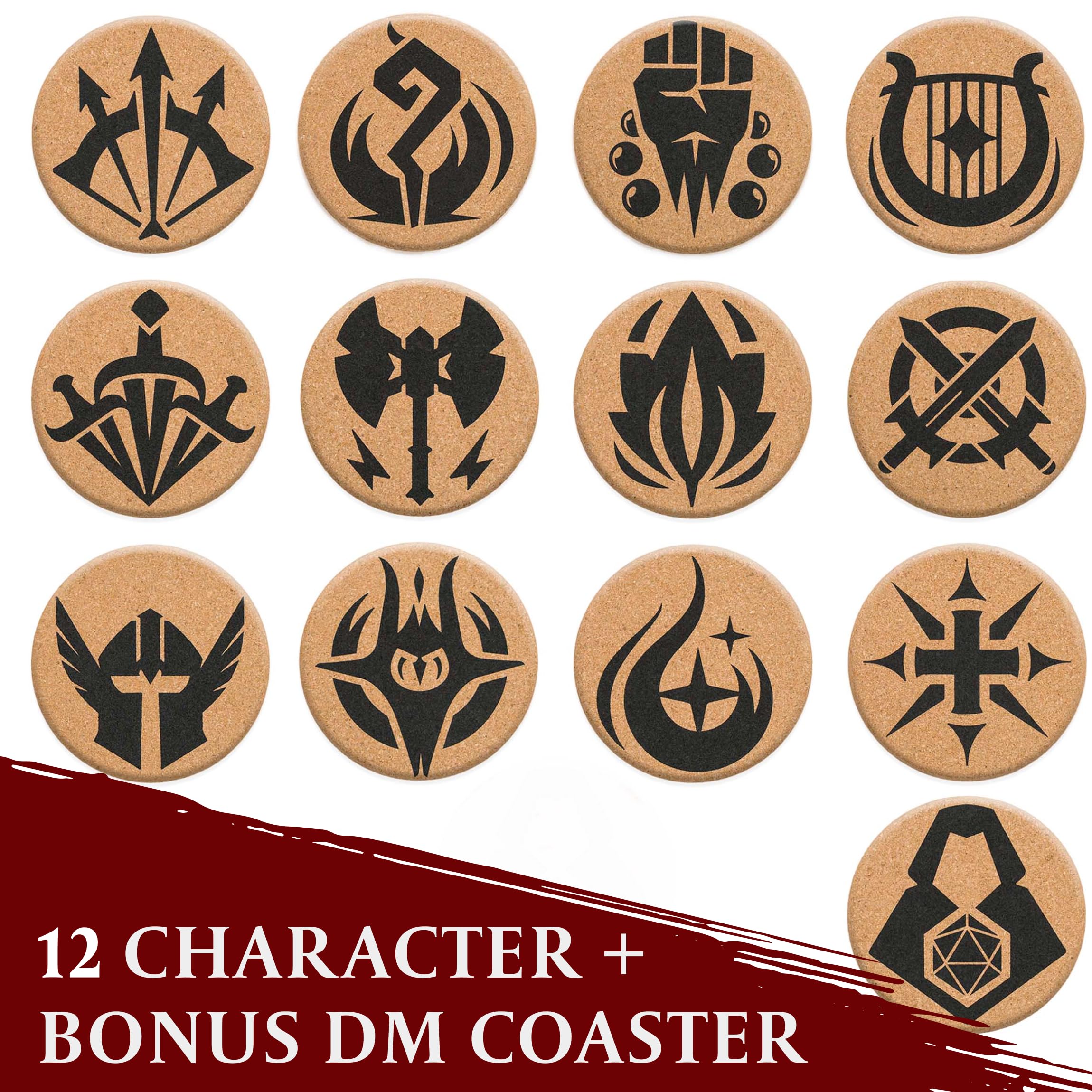 Lynx posavasos D&D con icono DM, para marcar la zona del narrador.