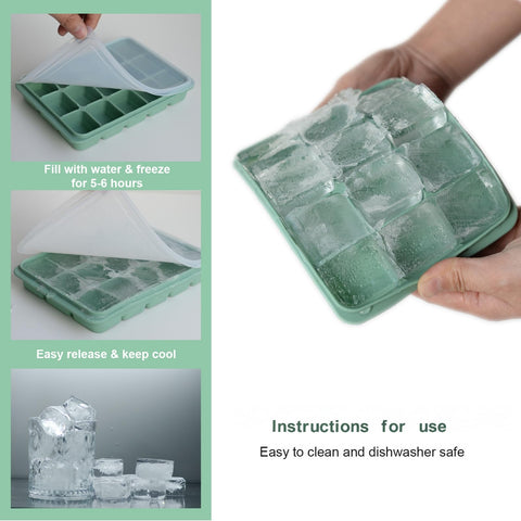 Bandejas LYQOQYL con dimensiones 7.3 x 5.1 pulgadas, llenado cómodo y cubos uniformes.