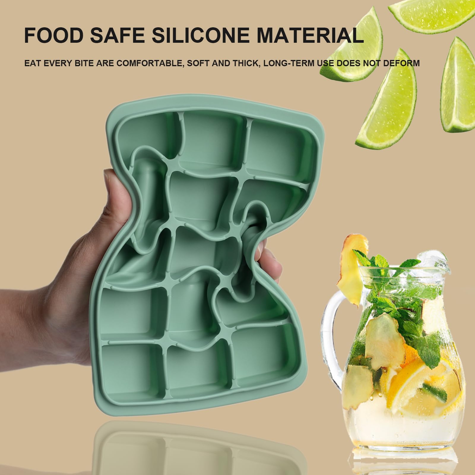 Bandejas LYQOQYL en silicona apta para alimentos, durabilidad para uso diario.