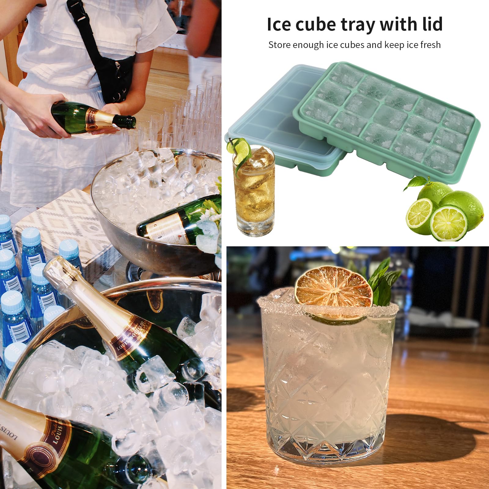 LYQOQYL uso versátil: hielo, cócteles y porciones para bebé en un set práctico.