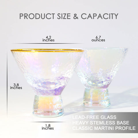 lysenn martini sin-tallo cristal-calidad-alta, vidrio seguro para bebidas