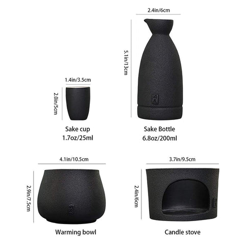 Seis vasos de sake cerámicos Lyty para degustación elegante.