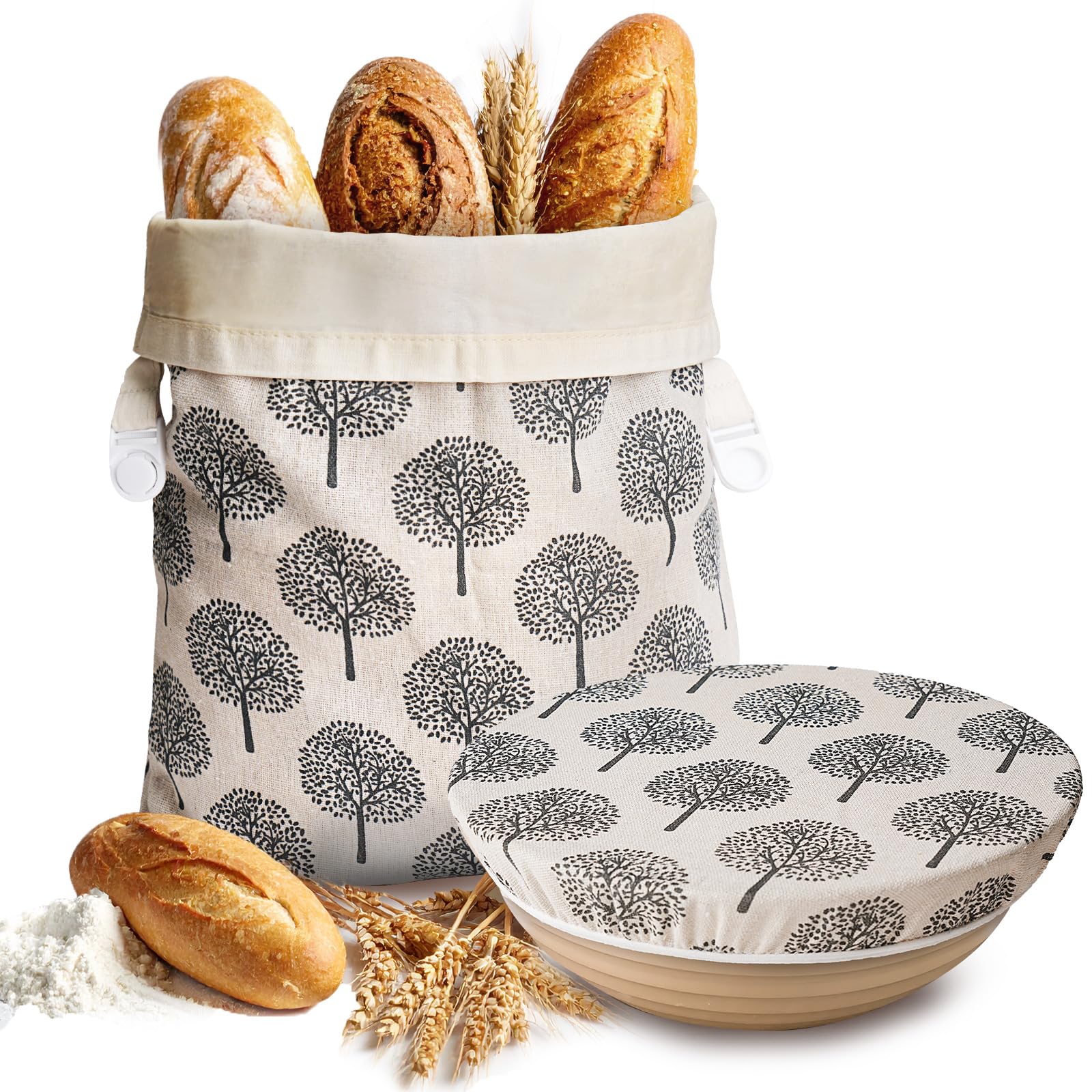 Lyvhoris bolsa de pan con cera de abejas para pan crujiente y fresco