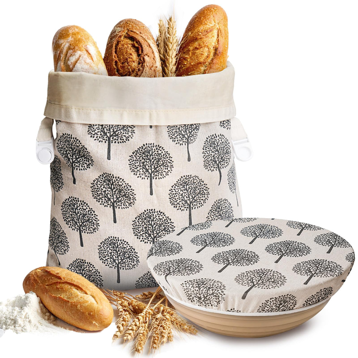 Lyvhoris bolsa de pan con cera de abejas para pan crujiente y fresco