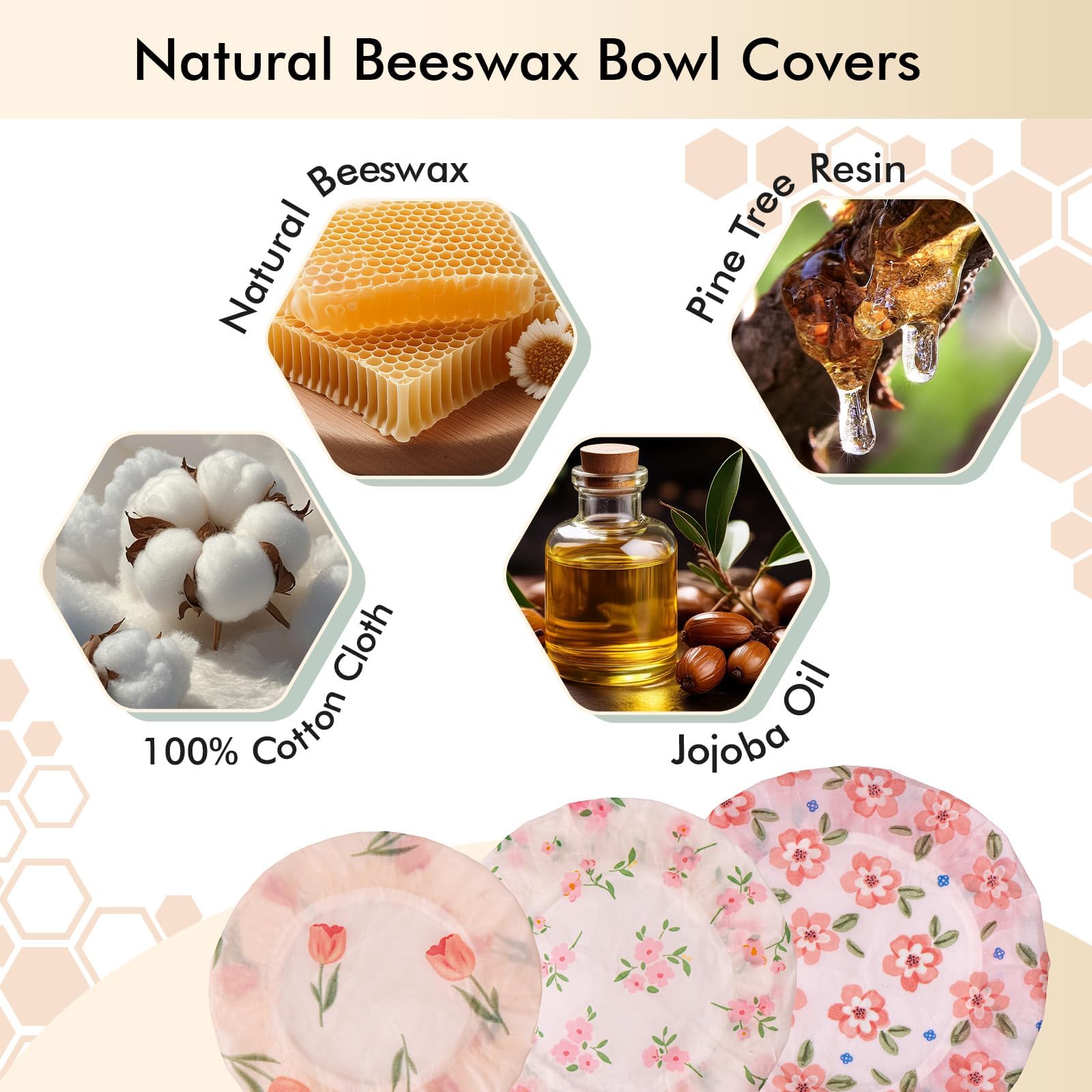 Lyvhoris cubiertas de cera de abeja para tazones y almacenamiento