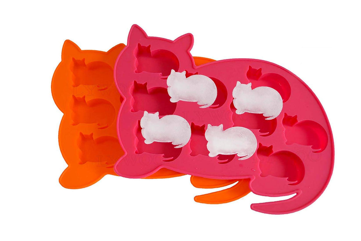 LYWOO bandeja silicona gato para hielo, cubos divertidos con forma felina