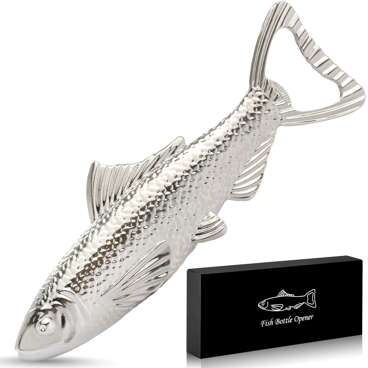 LYWUU abrebotellas pez brillante, ideal para regalos de pesca y reuniones.