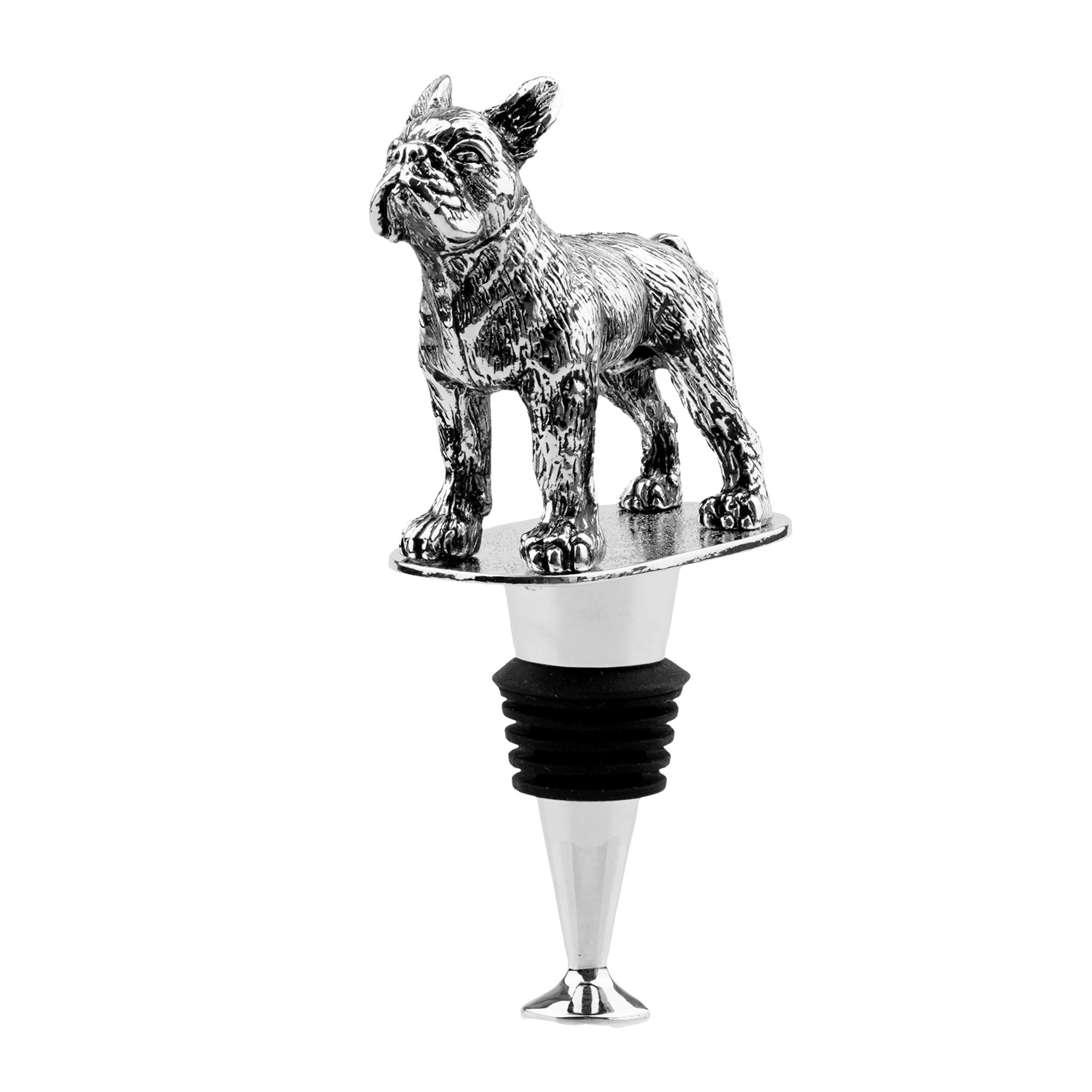 LYWUU tapón de vino con figura Boston Terrier, ideal como regalo decorativo.