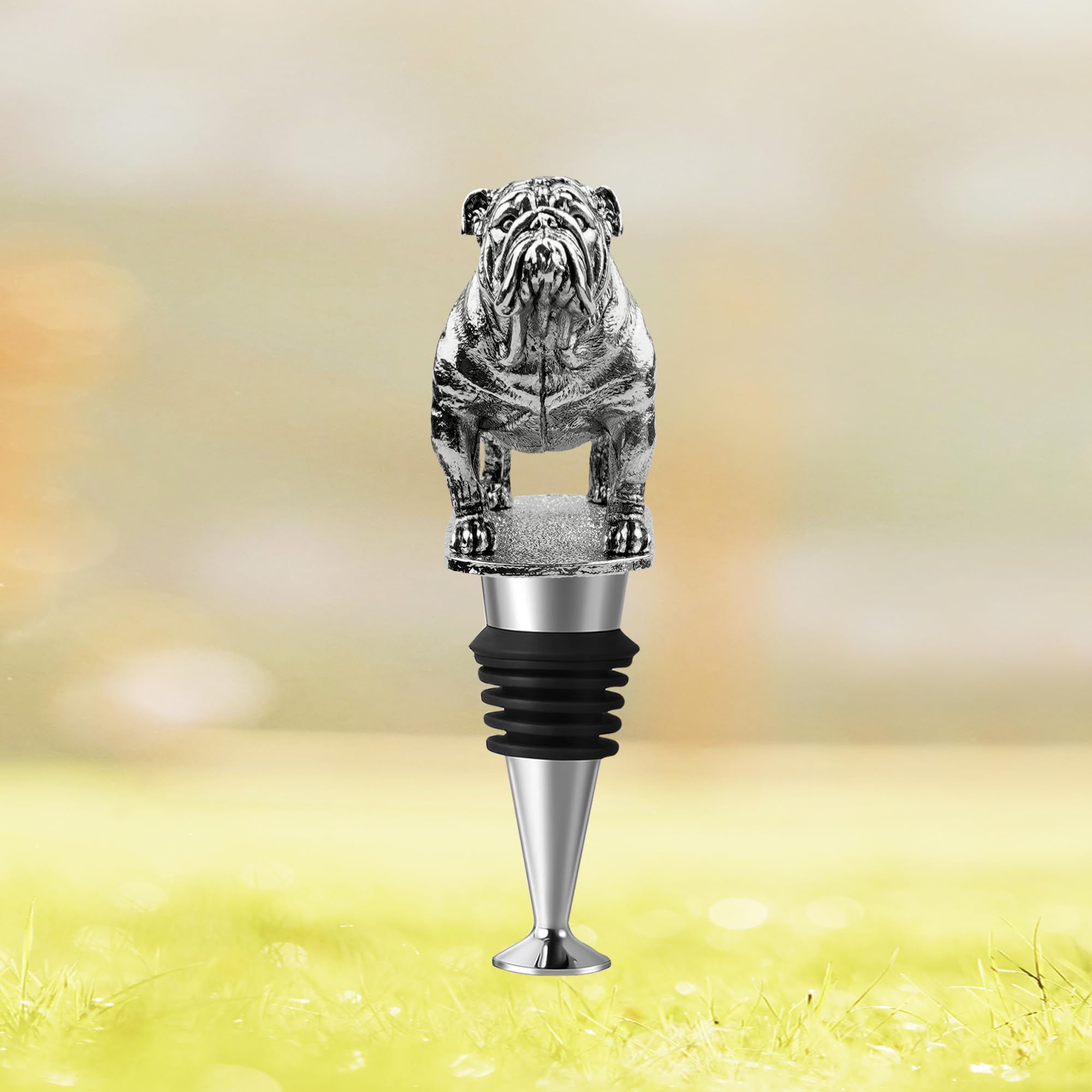 LYWUU Bulldog caja regalo tapa de botella, regalo perfecto para amantes del vino