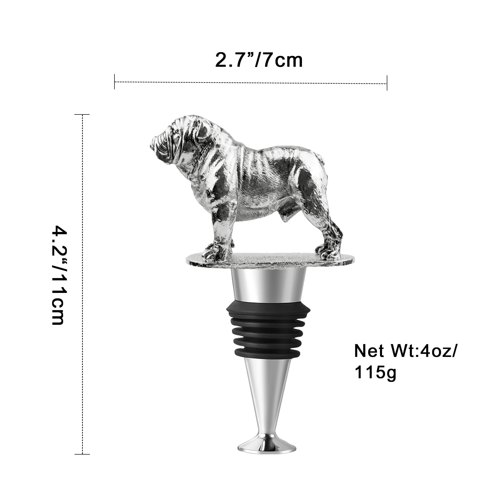 LYWUU Bulldog detalle facial, tapa de botella atractiva para cualquier ocasión