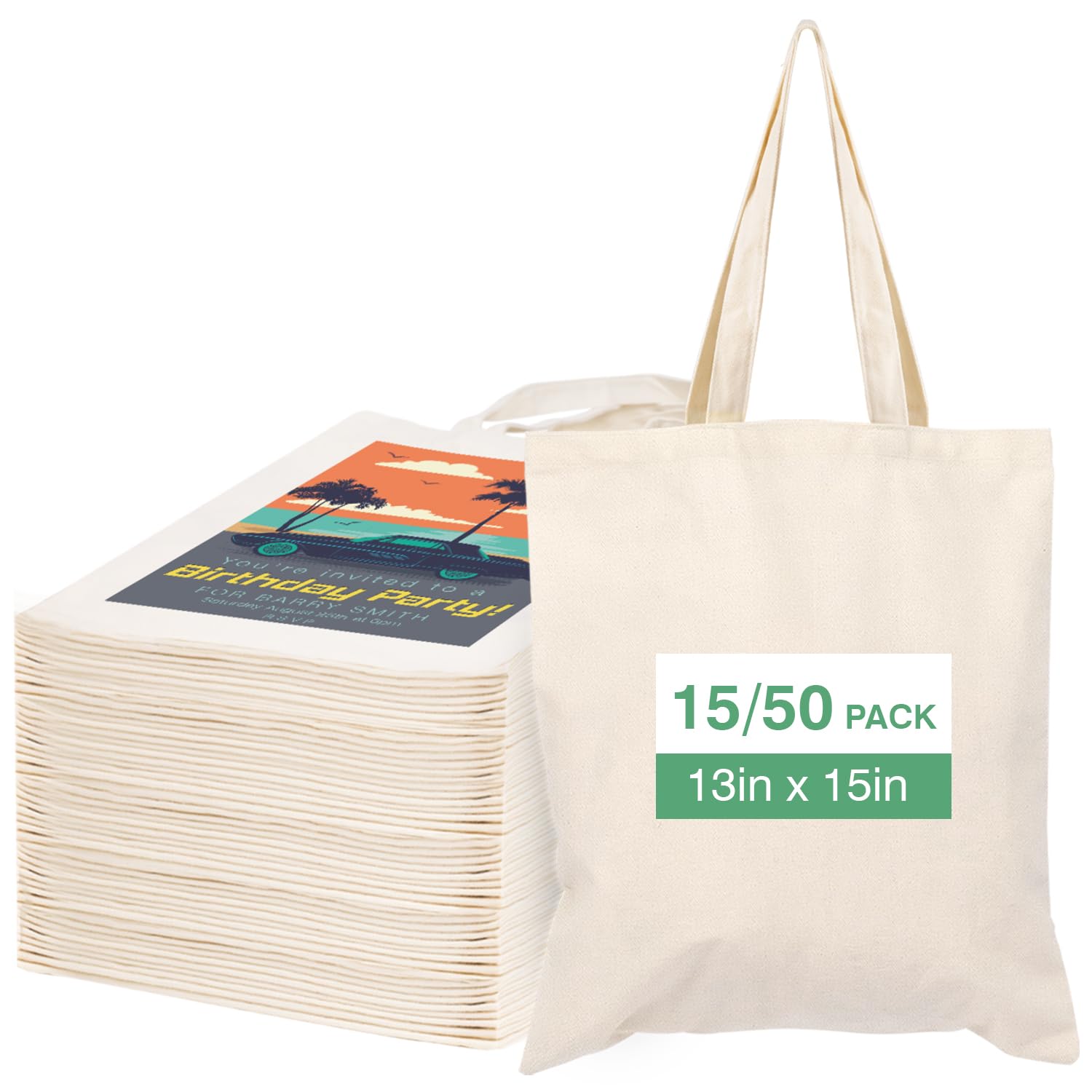 Lzerking bolsa tote canvas, vista frontal para compras sostenibles.