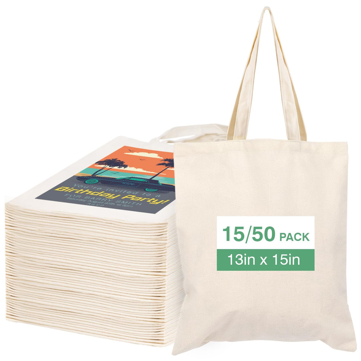 Lzerking bolsa tote canvas, vista frontal para compras sostenibles.