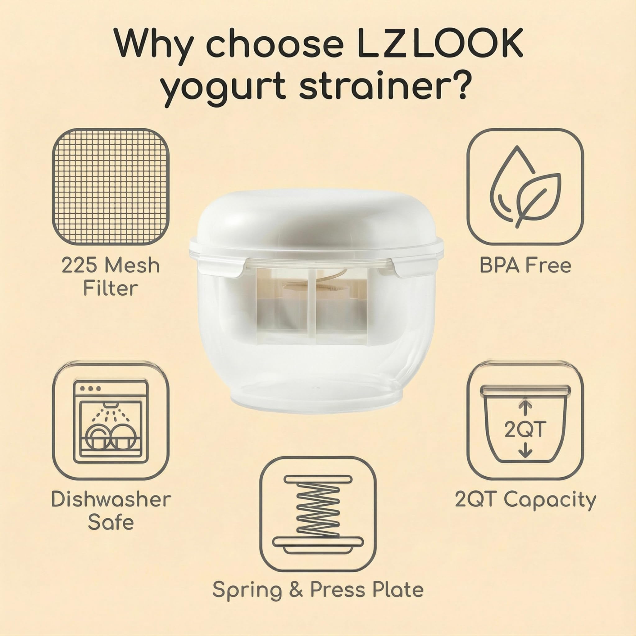 LZLOOK primer plano de malla ultra fina 225 hilos para filtrado más eficiente