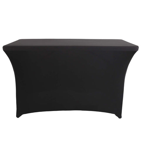 Funda de mesa LZY Spandex 6 pies negro, instalación sencilla para banquetes
