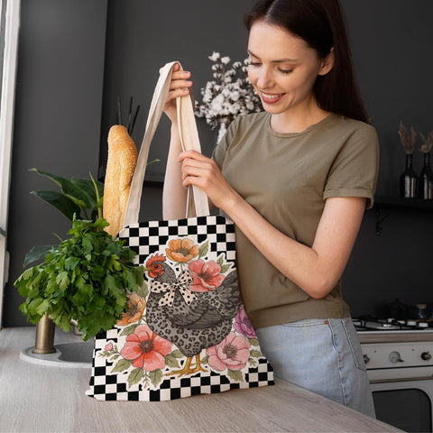 Bolsa tote LZYRF de tamaño 15x15 pulgadas para libros, compras y objetos personales.