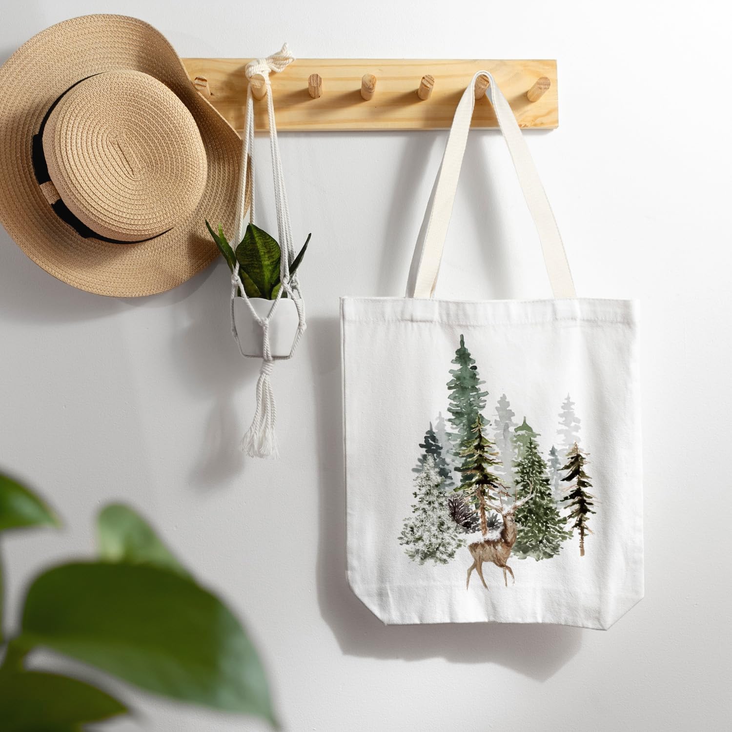 detalle de paisaje boscoso en bolso LZYRF, resistente para viajes.