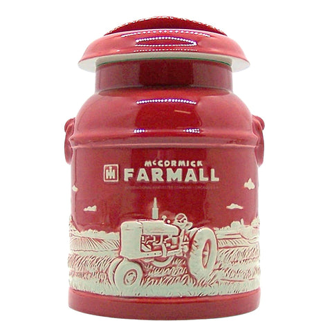 M Cornell IH Farmall tarro galletas de cerámica con relieve, ideal para exhibir en la cocina.