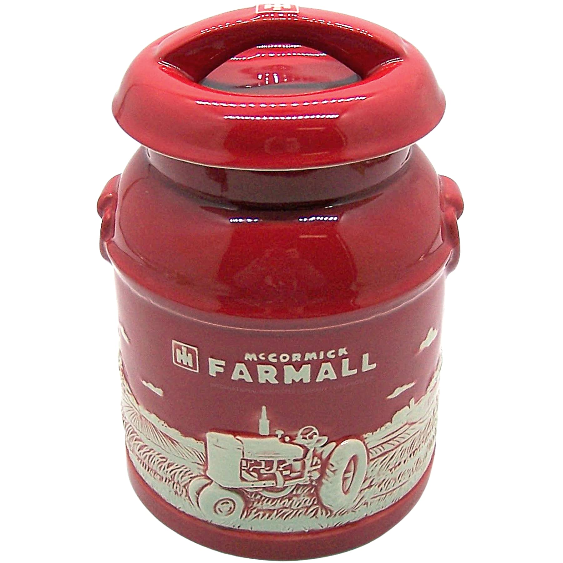 M Cornell IH Farmall tarro leche cerámica, práctica opción para despensa.