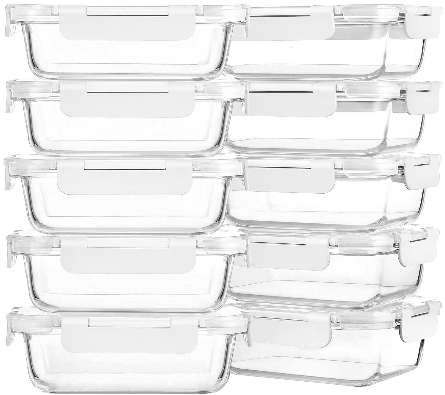 M MCIRCO: contenedores de vidrio 22 oz con tapas herméticas para porciones.
