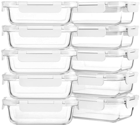 M MCIRCO: contenedores de vidrio 22 oz con tapas herméticas para porciones.