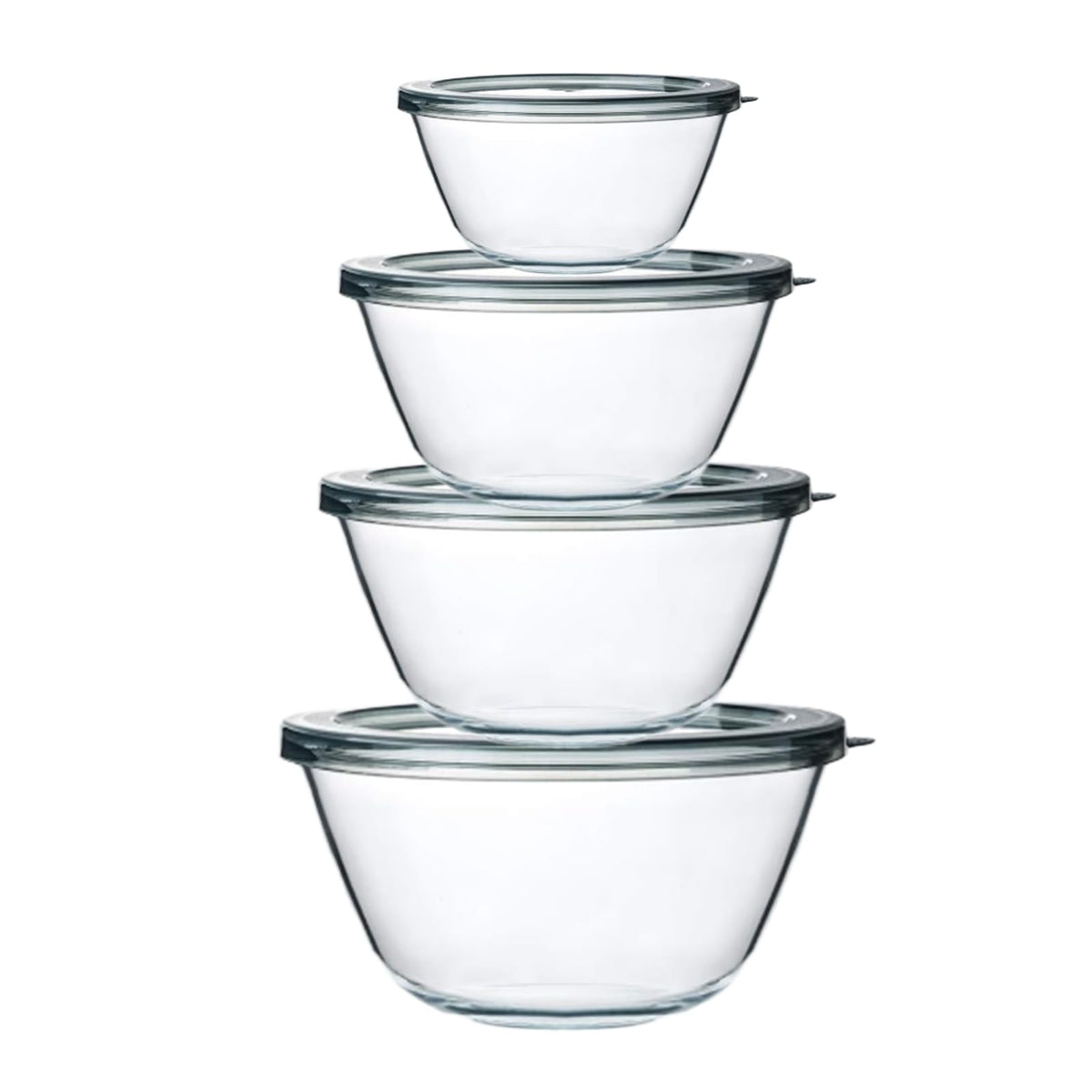 Ensaladera de vidrio M MCIRCO 0.8qt con tapa hermética para conservar frescura
