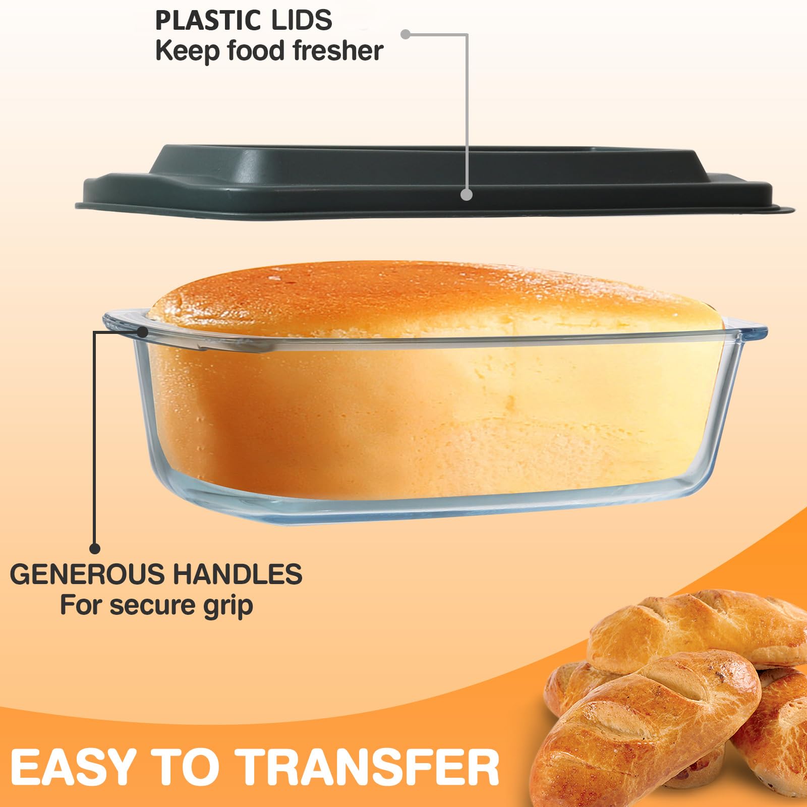 Manijas ergonómicas de M MCIRCO facilitan sacar el pan del horno.