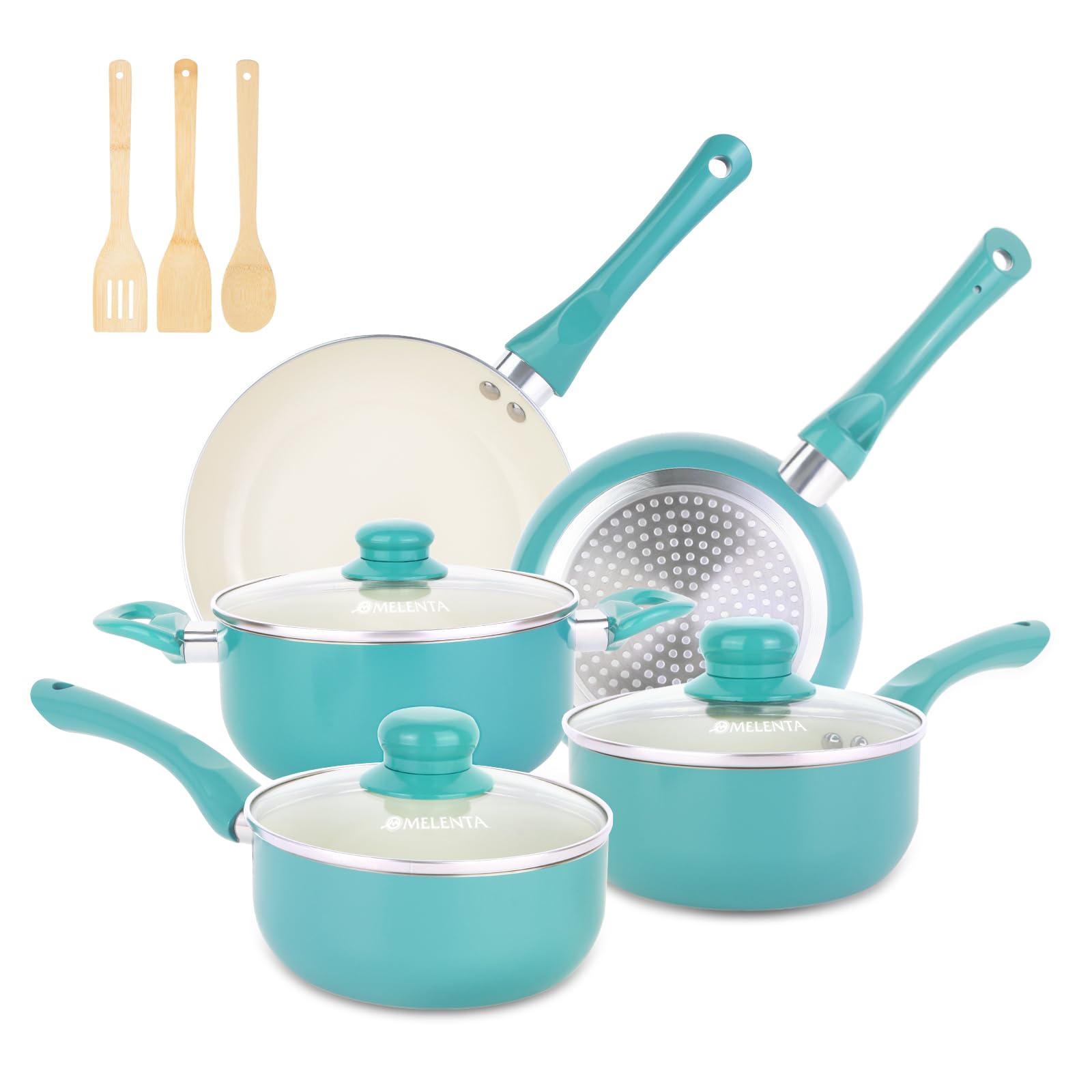 Conjunto M MELENTA de 11 piezas para cocinar en inducción, ollas y sartenes resistentes